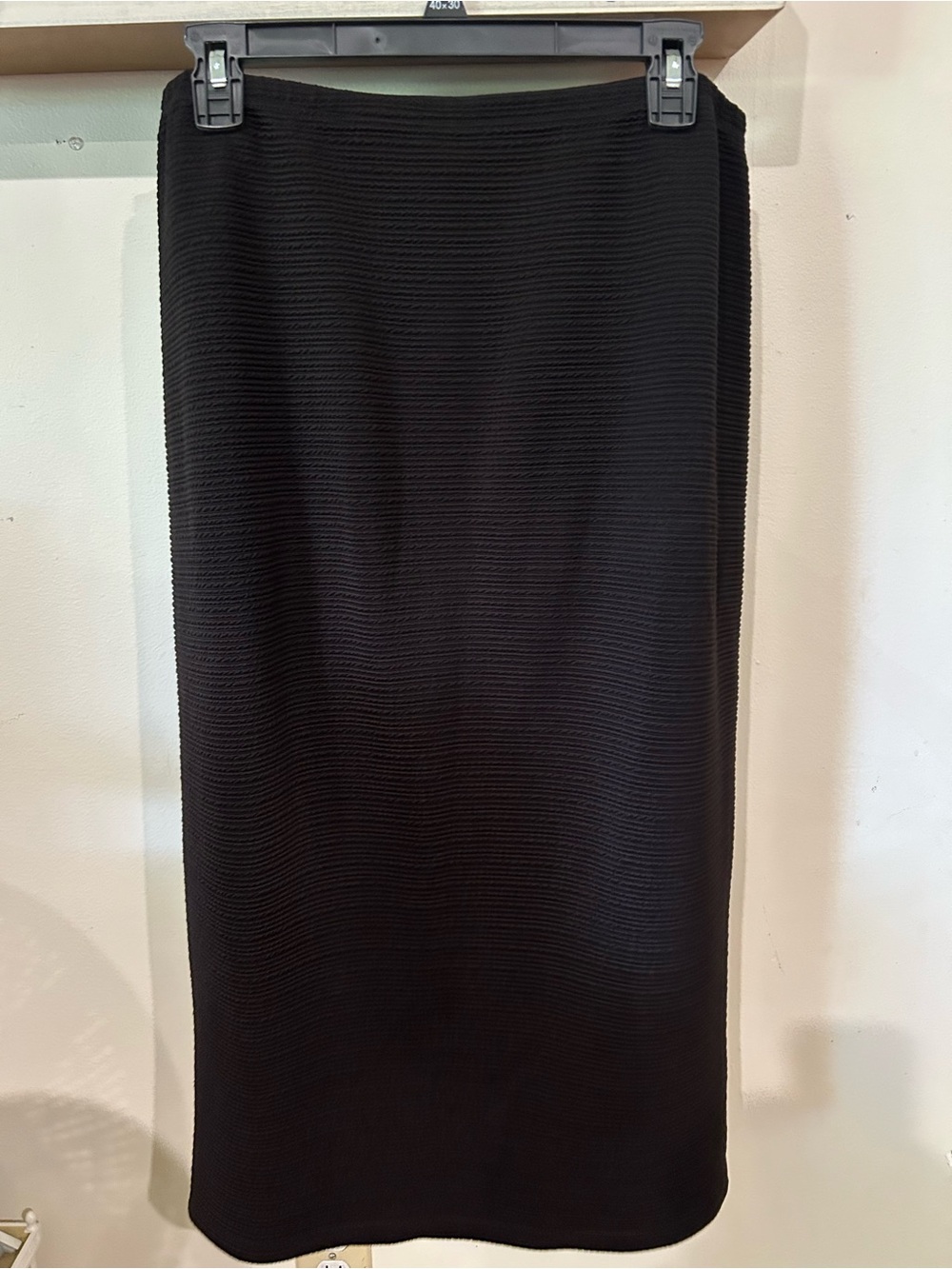 Black Textured Midi Skirt - Classic Women's Workwear